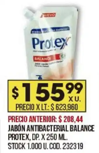 Coto Protex Jabón Antibacterial Balance x250ml oferta