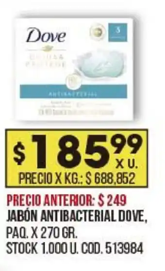 Coto Dove Jabón Antibacterial x270gr oferta