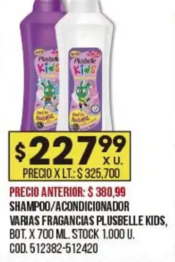 Coto Plusbelle Kids Shampoo/Acondicionador Varias Fragancias x700ml oferta