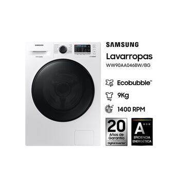 Frávega Lavarropas samsung carga frontal 9kg white ww90aa046bwu oferta