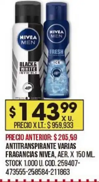 Coto Nivea Antitranspirante Varias Fragancias x150ml oferta