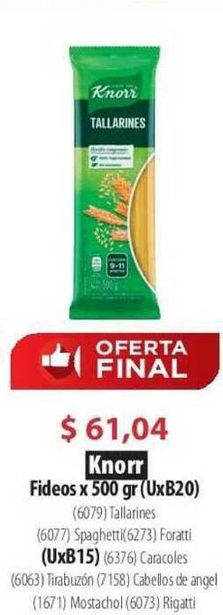 Parodi Knorr Fideos X 500gr oferta