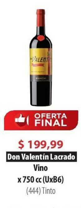 Parodi Don Valentín Lacrado Vino Tinto x 750cc oferta