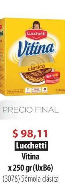 Parodi Lucchetti Vitina Sémola Clásica x 250gr oferta