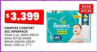 Changomas Pampers comfort sec hiperpack oferta