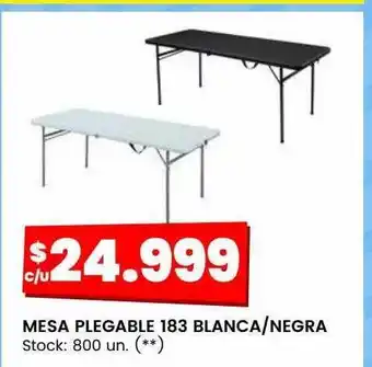 Changomas Mesa plegable 183 blanca negra oferta
