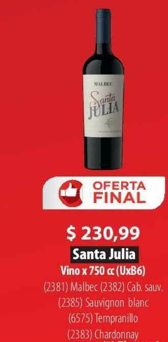 Parodi Santa Julia Vino X 750cc oferta