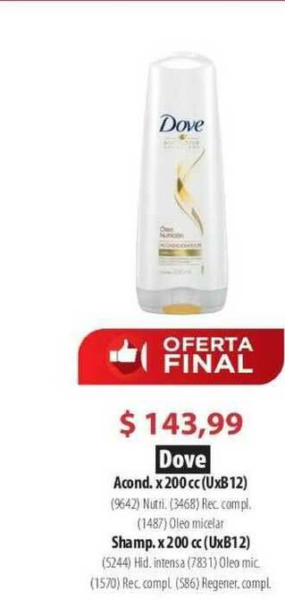 Parodi Dove Acond. X200cc Shamp.x200cc oferta