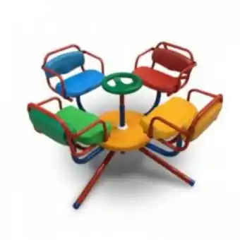 Saturno Hogar Calesita niños 4 asientos caño reforzado y plastico oferta