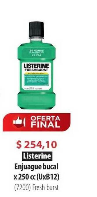 Parodi Listerine Enjuague Bucal x250cc oferta