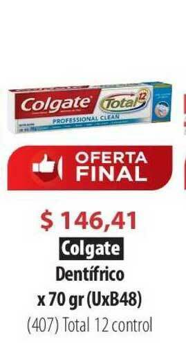 Parodi Colgate Dentífrico X 70 Gr Total 12 Control oferta