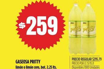 Supermercados Vea Gaseosa pritty limón o limón cero oferta