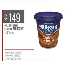 Disco Dulce De Leche Familiar Milkaut x 405gr oferta