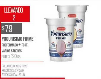 Disco Yogurisimo Firme Preformado + Fort Varios Sabores x 190gr oferta