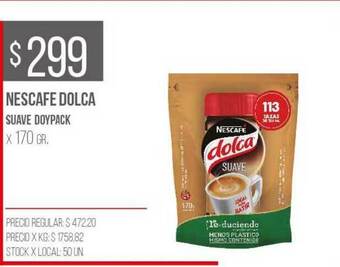 Disco Nescafe Dolca Suave Doypack x 170gr oferta