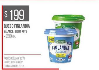 Disco Queso Finlandia Balance Light Pote x 290gr oferta