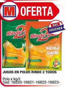 Maxiconsumo Jugos en polvo rinde 2 todos oferta