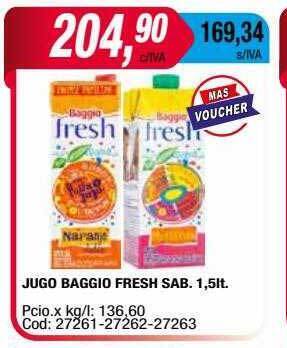 Maxiconsumo Jugo baggio fresh sab oferta