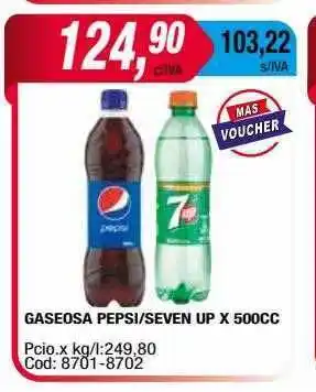 Maxiconsumo Gaseosa pepsi o seven up oferta