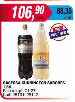 Maxiconsumo Gaseosa cunnington sabores oferta