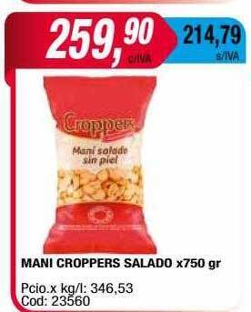 Maxiconsumo Mani croppers salado oferta