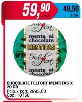Maxiconsumo Chocolate felfort mentitas oferta
