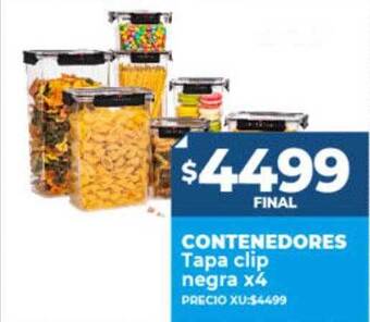 Supermayorista Vital Contenedores tapa clip negra x 4 oferta