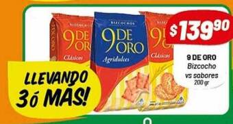 Almacor 9 de oro bizcocho vs sabores oferta