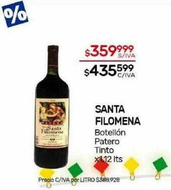 Nini Mayorista Santa filomena botellón patero tinto oferta