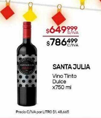 Nini Mayorista Santa julia vino tinto dulce oferta