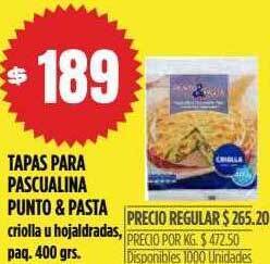 Supermercados Vea Tapas para pascualina punto & pasta oferta