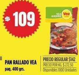 Supermercados Vea Pan rallado vea oferta