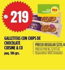Supermercados Vea Galletitas con chips de chocolate cuisine & co oferta