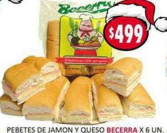 Supermercados Becerra Pebetes de jamon y queso becerra oferta