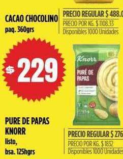 Supermercados Vea Pure de papas knorr oferta
