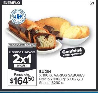 Carrefour Budin varios sabores oferta