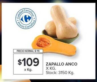 Carrefour Zapallo anco x kg oferta