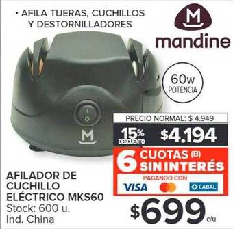 Carrefour Afilador de cuchillo eléctrico mks60 mandine oferta