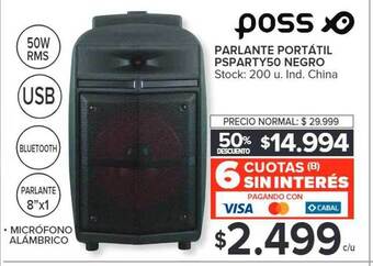Carrefour Parlante portátil psparty50 negro poss oferta