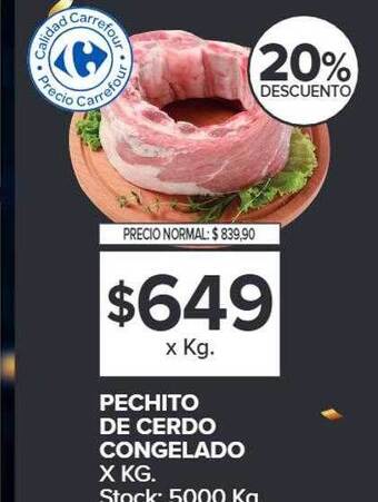 Carrefour Pechito de cerdo congelado x kg oferta