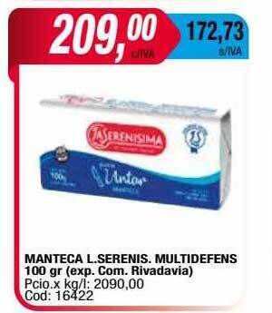 Maxiconsumo Manteca l.serenis. multidefens oferta