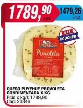 Maxiconsumo Queso puyehue provoleta condimentada oferta