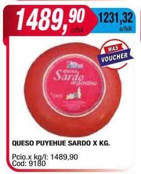 Maxiconsumo Queso puyehue sardo oferta