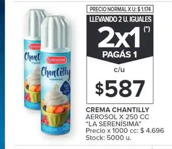 Carrefour Crema chantilly aerosol la serenisima oferta