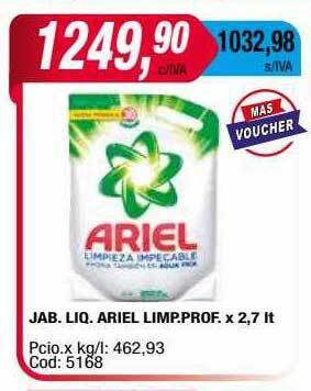 Maxiconsumo Jab. liq. ariel limp.prof oferta