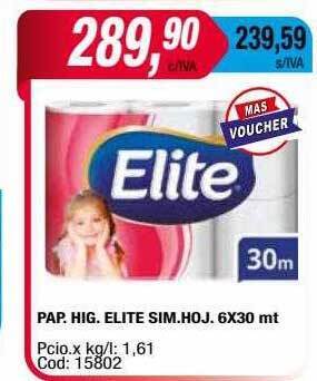 Maxiconsumo Pap. hig. elite sim.hoj oferta