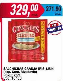 Maxiconsumo Salchichas granja iris oferta