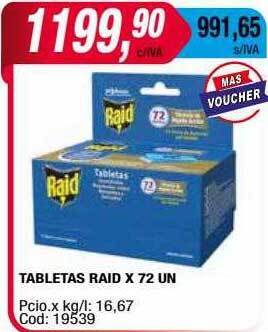 Maxiconsumo Tabletas raid oferta