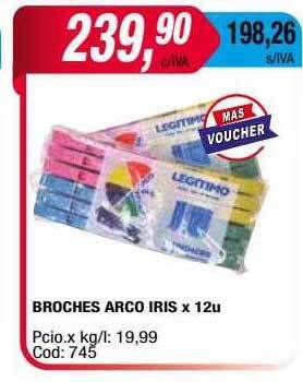 Maxiconsumo Broches arco iris oferta