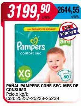 Maxiconsumo Pañal pampers conf. sec. mes de consumo oferta